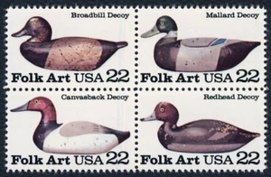 #2141a 22c Duck Decoys, Se-Tenant Block, Mint **ANY 5=FREE SHIPPING** - Picture 1 of 1