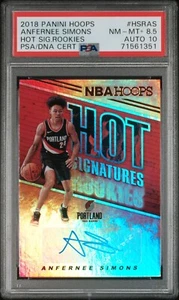 2018 NBA Hoops Anfernee Simons Rookie Auto Red Hot Signatures PSA 8,5/10 🔥 - Bild 1 von 3