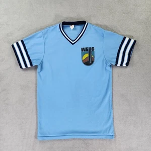 Camisa Bicicleta De Colección Para Hombres Grande Azul Wells #31 Logo Cuello en V 4023 Poliéster Hecha en EE. UU. - Imagen 1 de 22