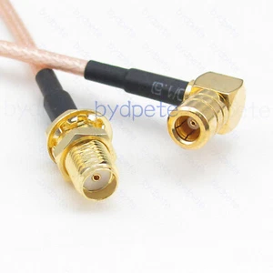 8inch SMA female to SMB female right angle 90 RF Pigtail Jumper Cable RG316 20cm - Picture 1 of 9