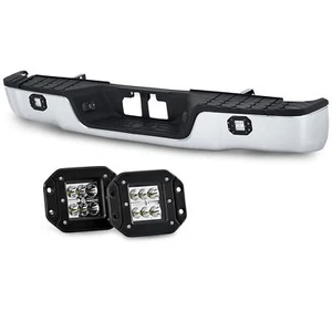 For Toyota Tundra 2007-2013 Rear Step Bumper Assembly w/ LED Lights Chrome - Picture 1 of 16