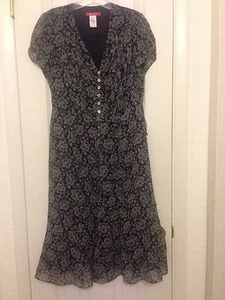 HERMOSO VESTIDO DE SEDA FLORAL AZUL MARINO ANNE KLEIN PARA MUJER TALLA 4 NUEVO CON ETIQUETAS - Imagen 1 de 8