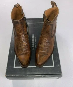 Women's Lucchese Bootmaker M6026 Antique Tan Western Bootie Size DISPLAY Boots - Picture 1 of 7