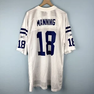Vintage Reebok Peyton Manning #18 Indianappolis Colts White Away Jersey Size 2XL - Picture 1 of 7