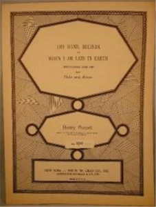 Sheet Music Thy Hand Belinda & When I Am Laid In Earth Dido & Aneas Vintage - Picture 1 of 2