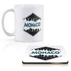 1 Mug & 1 Square Coaster Monaco Map Travel Cool Cityscape World #59111