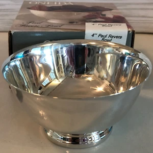 Vintage Oneida Paul Revere Reproduktion Silber Teller Fußschale 4" Silverplate - Bild 1 von 9