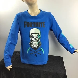 Fortnite Epic Games Jungen T-Shirt 122,128,140,152,Blau langarm PrintLogo - Bild 1 von 7