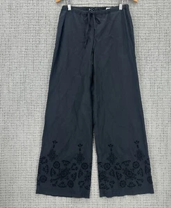 Da Nang Hose Damen Größe S Schwarz Pull On Kordelzug Weites Bein Cut Out Seidenmischung - Bild 1 von 11