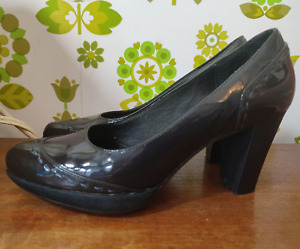 CAMPER Brown Patent Leather Court Shoes Heels UK 6 EU 39 (DRG/PB)