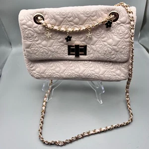 Aldo Abire Womens Pink Quilted Crossbody Bag with Charms Golden Chain Hardware - Picture 1 of 16