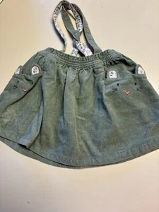 NEXT- Girls Corduroy Overall 2-Pocket Skirt Sage Green Size 3-4 - Picture 1 of 4