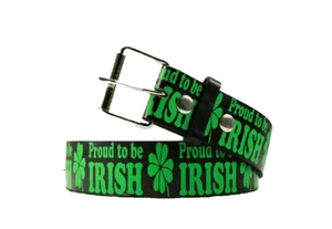 Cinturón trébol trébol estampado día de San Patricio ORGULLOSO DE SER IRLANDÉS NUEVO - Imagen 1 de 3