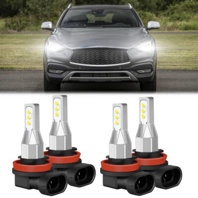Kit de bombillas LED de haz alto bajo para Infiniti QX30 2017 2018 2019 6500 K Foto 1 de 4
