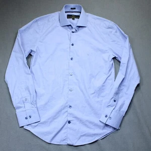 Versace 19.69 Shirt Mens Small Light Blue Microcheck Modern Fit Dress Workwear - Picture 1 of 10