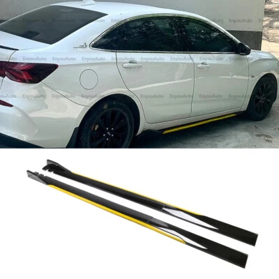 For Chevrolet Malibu 86" Side Skirt Extension Rocker Panel Splitter Black Yellow Foto 1 de 4