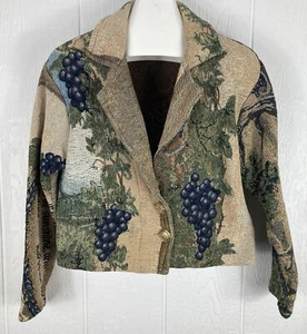 Chaqueta Blazer Tapiz Paco Soler Uvas Viñedo Fruta Usable Arte M/L - Imagen 1 de 14