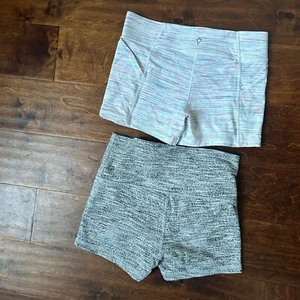 Lot of 2 Ivivva Bike Shorts Rainbow Gray Heathered Girls Lululemon Size 12 - Picture 1 of 6