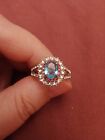 Possibly Aquamarine And Pink Sapphire Ring Size Uk R And Usa Size 8.5