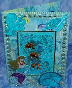 Glückwunschkarte Grußkarte zum Geburtstag Unterwasserwelt, Meer Handarbeit 5,6,7 - Bild 1 von 5