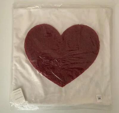 NEW Pottery Barn Cozy Soft Teddy Faux Fur HEART Pocket Pillow Cover Valentine's - Image 1 of 4