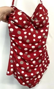 Traje de baño Jantzen de una pieza lunares rojos pin up estilo niña EPOC 10 - Imagen 1 de 11