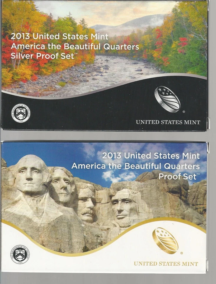 US Mint 2013 Proof & Silver Proof Set - ATB America the Beautiful quarters w/COA - Image 1 of 1