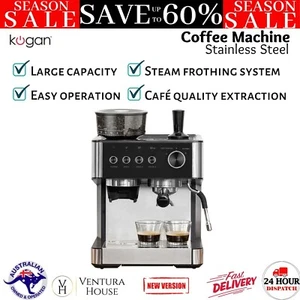 Kogan Espresso Barista Coffee Machine and Grinder, Coffee Machines, Appliances - Picture 1 of 12
