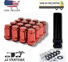 16Pcs Red 1.4 Tall 1/2-20 Tuner Spline Lug Nuts+Key Fit Vintage Ford Mustang Ford Mercury