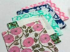 Set 24Pcs Indian Hand Block 100%Cotton Print Voile Fabric Napkins Assort. Floral