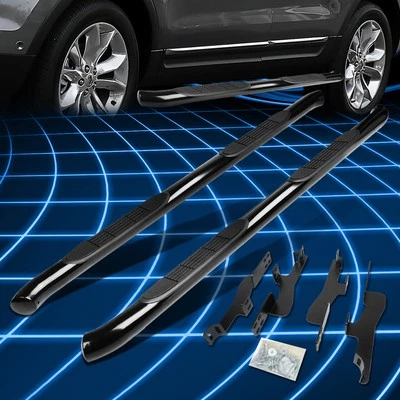 Para 01-08 Acura MDX/Honda Pilot 3" preto aço suave barra lateral estribo - Imagem 1 de 4