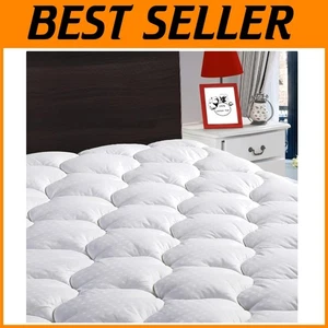 King Cotton Mattress Pad with Down Alternative Fill - Picture 1 of 11