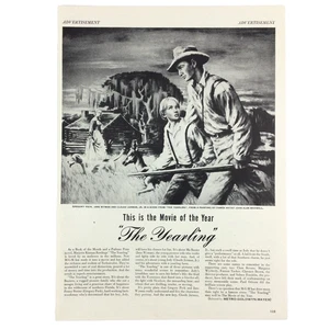Película The Yearling 1946 de colección anuncio impreso película Gregory Peck película occidental Deer Boy - Imagen 1 de 1