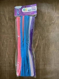 Pastel Spring Colors Fuzzy Craft Sticks Pipe Cleaners 100 Count 12 Inches Long - Picture 1 of 2