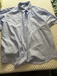 Izod blau und weiß Gingham Kurzarm Button-Down Herren drei XLT - Bild 1 von 7
