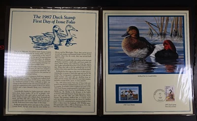 1987 USA Duck Stamp FDC Folio PCS Scott # RW54 VF OG NH unused mint - Image 1 of 4