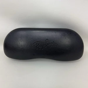 Ray-Ban Brand Black Leather Clam Style Sunglasses Eyeglass Case Spring Close - Picture 1 of 5