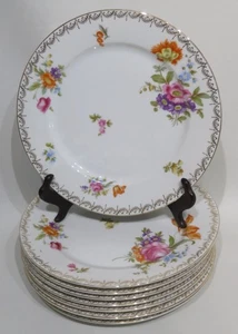 Rosenthal Continental "Meissen" ~ 8 Dinner Plates 10"  ~ 3 Designs EUC - Picture 1 of 4