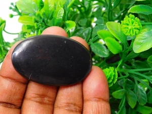 Piedra preciosa de shungita negra cabujón natural piedra suelta para joyería 74 quilates ME-13621 - Imagen 1 de 7