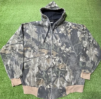Jaqueta moletom com capuz camuflada vintage anos 80 anos 90 EUA Mossy Oak Break Up masculina 2XL - Imagem 1 de 4