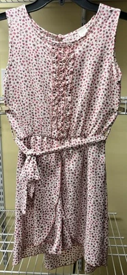 Just Kids White Pink Floral Sleeveless Ruffle Top Romper Girls Size 12 New - Image 1 of 4