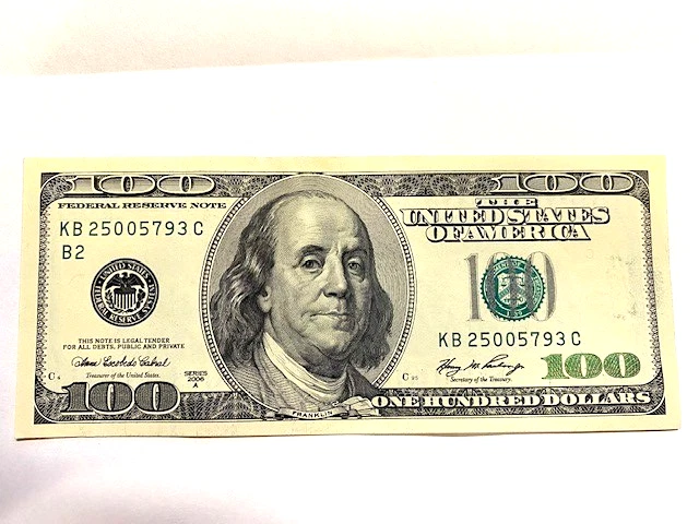 Series 2006 $100 FRN KB 25005793 Old Currency P10004 - Image 1 of 2