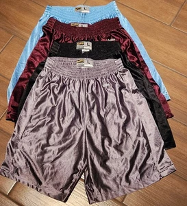 Lot Of 4 Colors Eastbay Dazzle Shiny Silky Basketball Shorts Size Large L - Picture 1 of 13