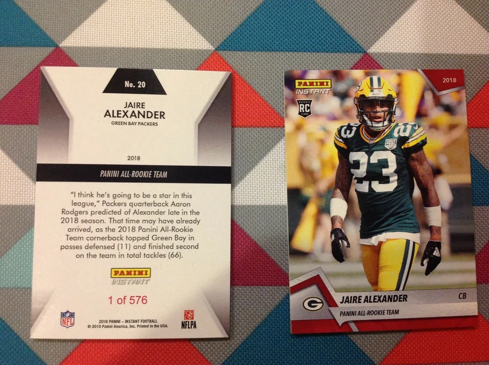 Jaire Alexander #20 Packers RC Red Base 2018 Panini Instant All Rookie Team - Image 1 of 1