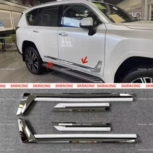 ABS White+Chrome For Lexus LX600 2022-2024 Side Door Moulding Door Trims Cover - Picture 1 of 12