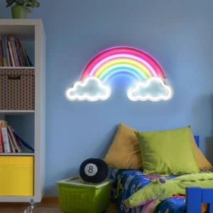 Wandleuchte Wandlampe Kinderleuchte LED Regenbogen Spielzimmerlampe bunt L 40 cm - Bild 1 von 10