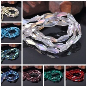 30 cuentas sueltas de vidrio de vidrio de corte facetado de lágrima de 4 mm 6 mm para fabricación de joyas - Imagen 1 de 38