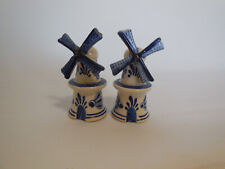 Vintage Delft Windmill Salt & Pepper Shakers Holland Hand Painted 