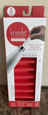 Krumbs Kitchen Essentials 2 Pack Ice Stick Trays Red Silicone New - Image 1 of 4