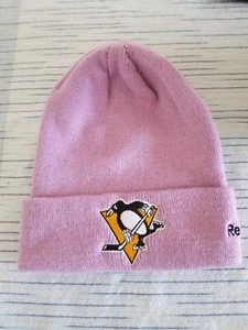 Pittsburgh Penguins Reebok Hockey Fights Cáncer Rosa Tejido Gorro Sombrero - Imagen 1 de 3